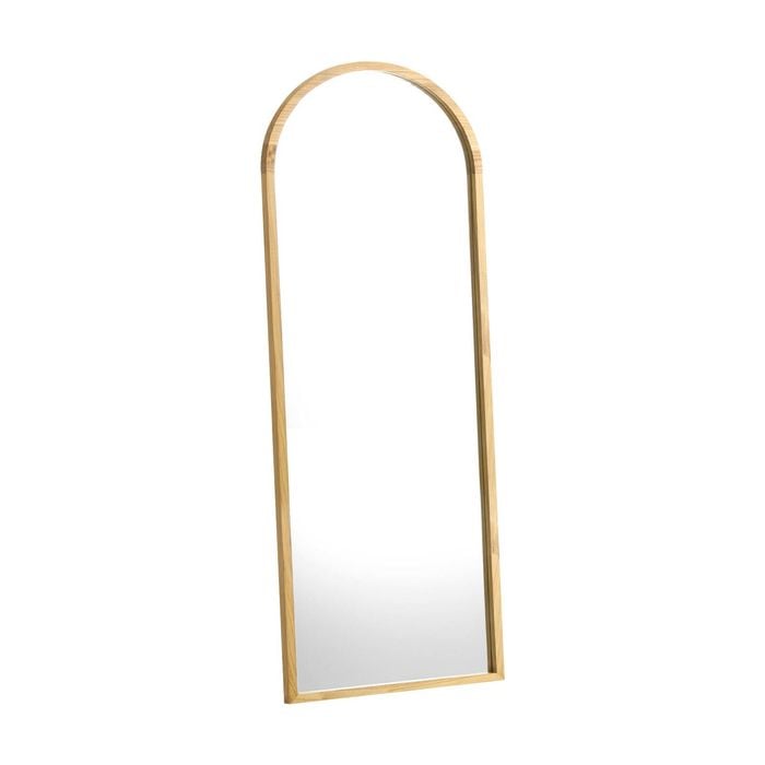 Oikiture  166x60cm Arched Wooden Full Length Mirror Floor Mirrors