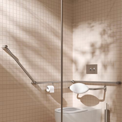 The Mecca Care DDA Grab Rail supports up to 150kg and can be cut to the desired length, ensuring a safe and custom fit for any bathroom.