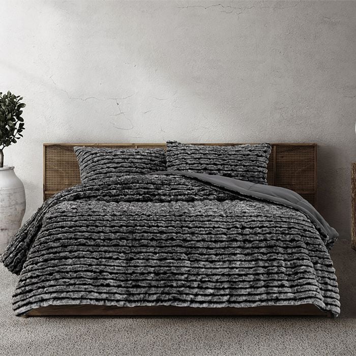 3pc Ardor Boudoir Queen/King Size Cole Comforter Set Ash