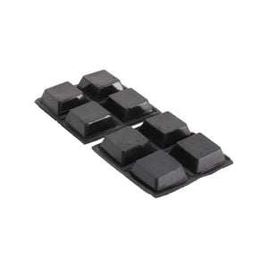 Surface Gard 19mm Black Square Rubber Bumper - 8 Pack