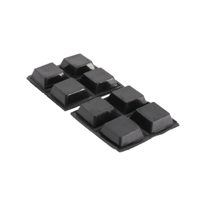 Surface Gard 19mm Black Square Rubber Bumper - 8 Pack