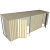 Build-a-Shed 1.5 x 6 x 2m Skillion Double and Single Hinged Side Doors Shed - Cream
