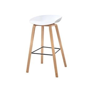 Modern Furniture NORTE 47x82cm Bar Stool  Powder Coated Metal - Natural & White