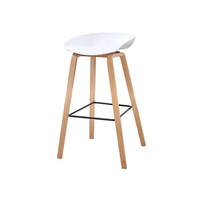 Modern Furniture NORTE 47x82cm Bar Stool  Powder Coated Metal - Natural & White