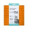 LickiMat Classic Playdate Boredom Buster Cat Slow Feeder Mat Orange