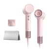 Laifen Mini High-Speed Hair Dryer – Coral Pink with smooth nozzle and storage bag included.