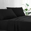 Luxton Pure Soft Plain Color 1000TC Bed Sheet Set (Black, King)