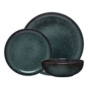Element 12 Piece Dinner Set Raven 26.5x26.5x2.5cm Ecology