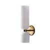 LumenSphere Calice 2-Light Wall Light - Brass Finish, Opal Glass, Iron Frame, E14 Base