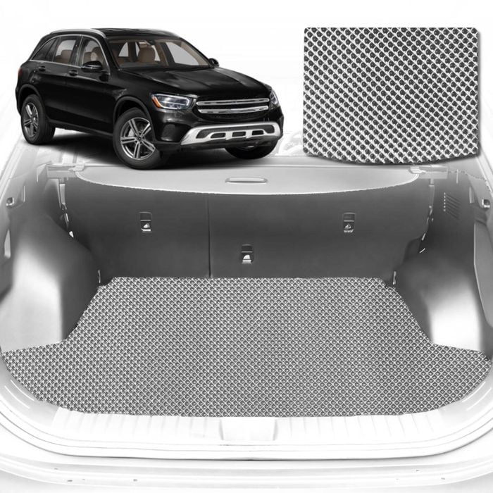 6D Diamond Car Boot Mat for Mercedes-Benz GLC SUV (X253)2015-2022-Cargo Mat-Grey-Outback GT