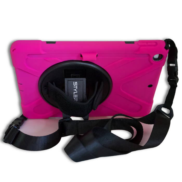 Stylepro Ipad Shockproof Case With Hand Strap And Shoulder Strap For Ipad 7, 8 & 9, 10.2", Pink