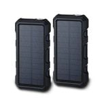 Maxxlee 2x BLACK 20000mAh Qi Wireless Charger Solar Power Bank 18W PD Type C QC3.0 Dual USB Fast Charging