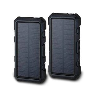 Maxxlee 2x BLACK 20000mAh Qi Wireless Charger Solar Power Bank 18W PD Type C QC3.0 Dual USB Fast Charging