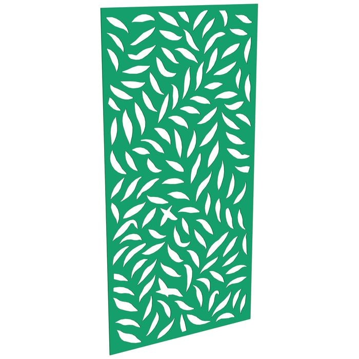 ProtectorAl 300-1200w x 1201-2400h Light Green/Gloss White Large Leaf Unframed Composite Deco Panel