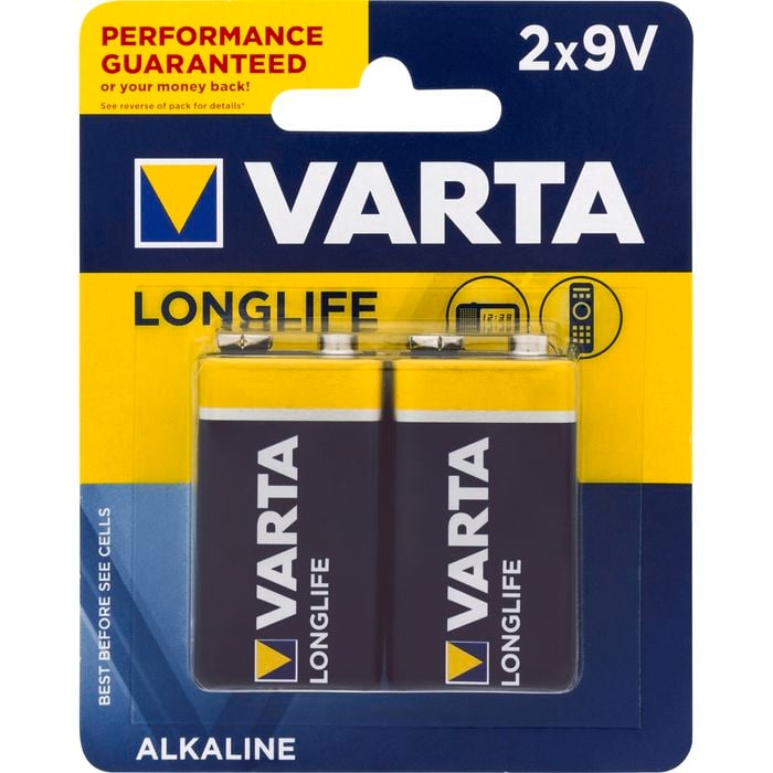 Varta 9V Alkaline Batteries - 2 Pack
