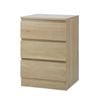 Oikiture Bedside Table 3 Drawers Storage Cabinet Natural
