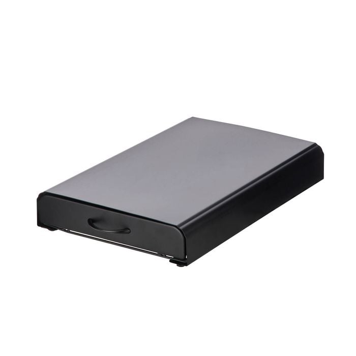 Leaf & Bean Melbourne Coffee Machine Stand With Capsule Drawer Black 26x39x6.4cm