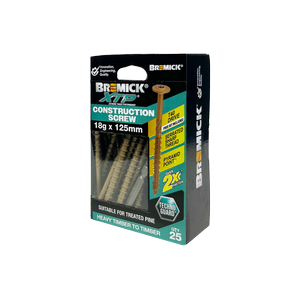 Bremick XTP Construction Screw 18g x 125mm TECHNOGUARD TAN T40 - 25 Pack