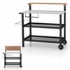 Costway Foldable Dining Cart Mobile Food Prep Trolley