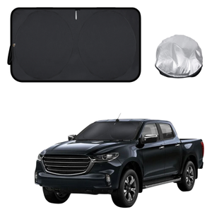 Front Windscreen Sun Shade for Mazda BT-50 Dual Cab 2020 - 2024 (TF) - Standard 150 x 85 cm - Black