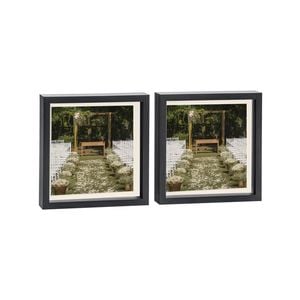 Nicola Spring 10" X 10" Black 3d Box Photo Frames - 8" X 8" Mount - Pack Of 2