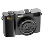 64MP 5K UHD Digital Camera 3" IPS Display WiFI 18x Zoom - Black