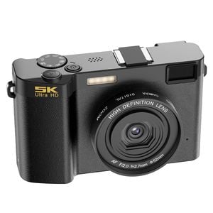 64MP 5K UHD Digital Camera 3" IPS Display WiFI 18x Zoom - Black