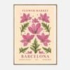 Galrie Vibrant Flower Market Art Print from Barcelona Botanical Decor for Your Home, Wood Frame, A0 84 x 119cm (33 x 47inch)