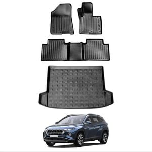 3D All-Weather Car Boot Liner Floor Mats for Hyundai Tucson 2021-2024 Trunk Cargo Mat Carpet