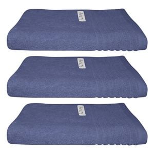 3x Bas Phillips Hayman Zero Twist Hand Towel 600gsm Cotton 60x40cm Indigo