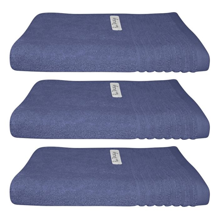 3x Bas Phillips Hayman Zero Twist Hand Towel 600gsm Cotton 60x40cm Indigo