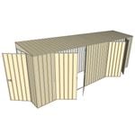 Build-A-Shed 1.2 x 6.0 x 2.0m Tunnel Shed Tunnel Hinged Door with 2 Double Hinged Side Doors - Cream
