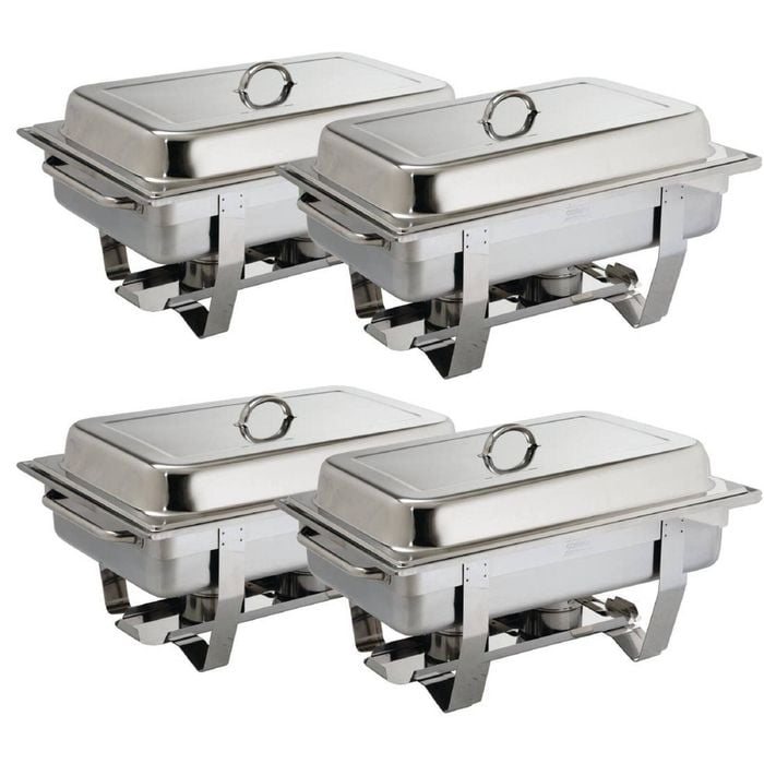 Olympia Milan Chafing Set 4 Pack 1/1 Gn Commercial Catering Buffet Food Warmer