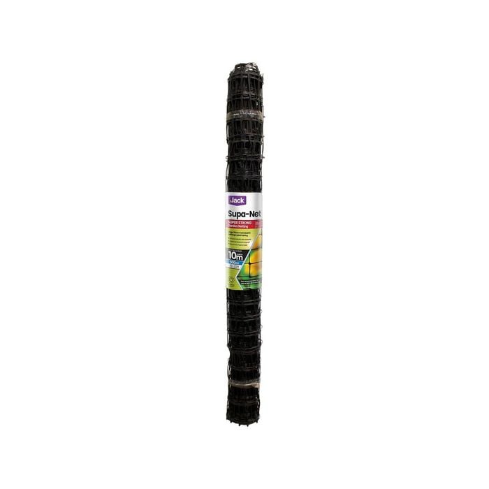 Jack 50mm x 50mm, 90cm x 10m Black Supa-Net Plastic Trellis