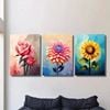 3pcs Cubism Pink Rose Abstract Dahlia  Print 100% Australian Made 3 x 40x60cm (Metal Print)