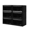 Stacked 6Pcs Black Plastic Display Shoe Box