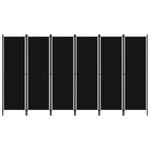 vidaXL 6-Panel Room Divider Black 300cm Folding Panel Privacy Screen Partition