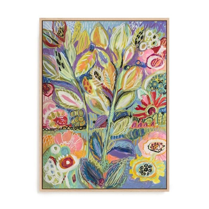 Artey | Garden Of Whimsy II - Framed Canvas - Natural Frame - 45 x 60cm