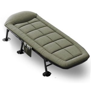 Folding Foldable Portable Camping Bed Cot Recliner Chair Beach Single Outdoor Stretcher - Green