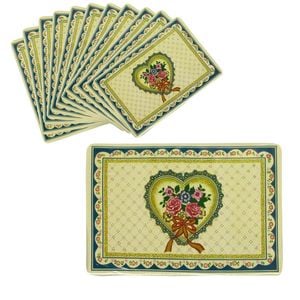 Set of 12 PVC Easy Care Placemats - Valentine 43 x 28 cm