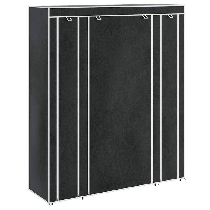 vidaXL Wardrobe with Compartments and Rods 5 Tier Black Fabric Organiser Shelf