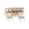Cusco 9pc Set Dining Set 150 - 190cm Extendable Table 8 Chair Scandinavian Style