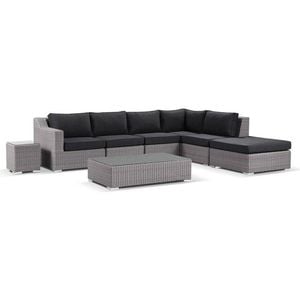 Milano Corner Chaise Lounge /coffee Table Left & Denim Grey Cushion