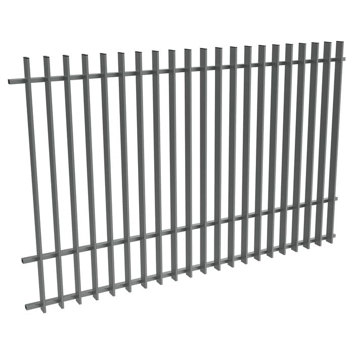 ProtectorAl 1201-2399W x 1500H Monument Aluminium Radiator Pool Fence Panel with mid rail