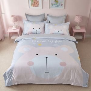 Fabric Fantastic Single Size Bear Kids Quilt/Doona/Duvet Cover Set