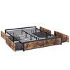 Levede Double Bed Frame Storage Metal Brown Platform 4 Drawers Assembly