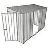 Build-A-Shed 1.2 x 3.0 x 2.0m Tunnel Shed Tunnel Hinged Door with 2 Sliding Side Doors - Zinc