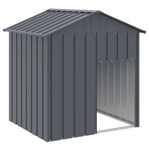vidaXL Dog House Dog Kennel with Roof Dog Crate Anthracite Galvanised Steel 117x103x123 cm