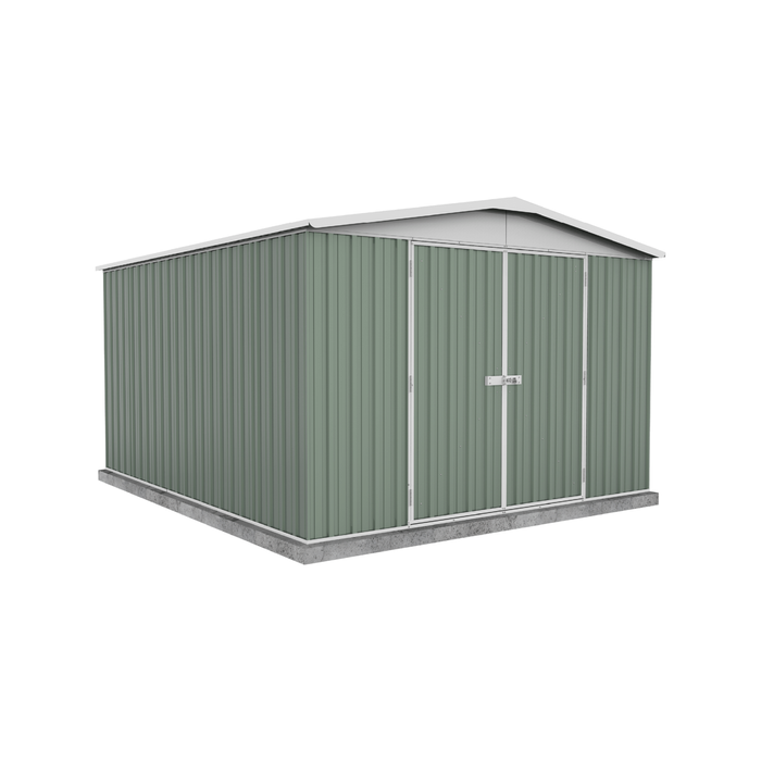 Absco Sheds 3.0 x 3.66 x 2.06m Pale Eucalypt Regent Double Door Garden Shed
