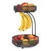 ADIVO 2 Tier Fruit Bowl Metal Kitchen Fruit and Vegetable Storage Basket